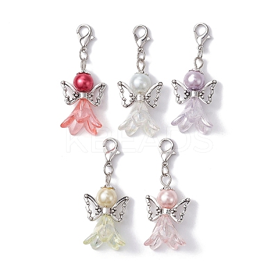 Angel Acrylic Pendant Decorations HJEW-JM01366-01S-1