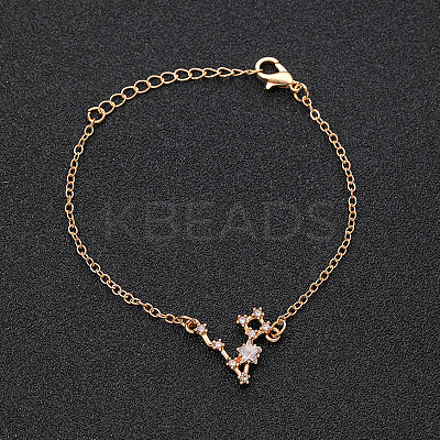 12 Constellations Alloy Rhinestone Link Bracelets WG43B2B-07-1