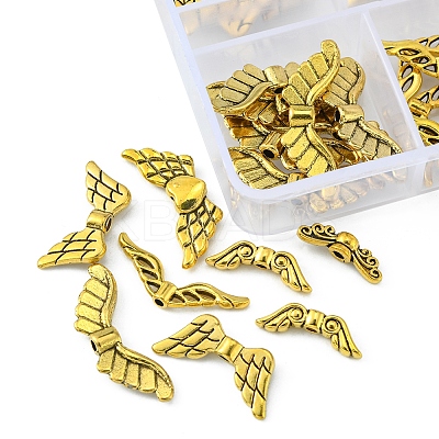 60Pcs 6 Style Tibetan Style Alloy Beads FIND-YW0001-50-1