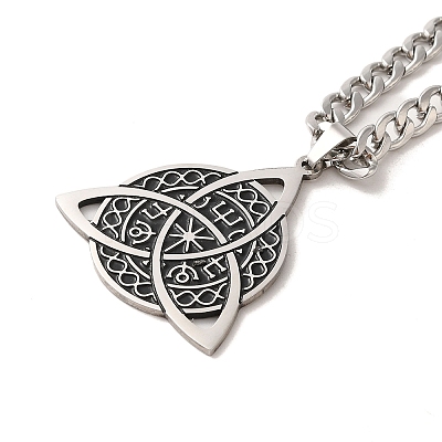 201 Stainless Steel Enamel Pendant Necklaces NJEW-P293-02P-1