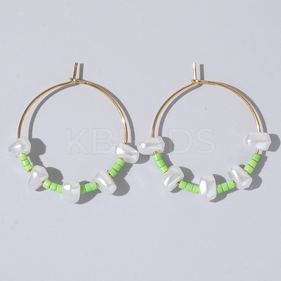 Mixed Rice Bead Vintage Imitation Pearl Earrings for Sophisticated Style DH7154-2-1