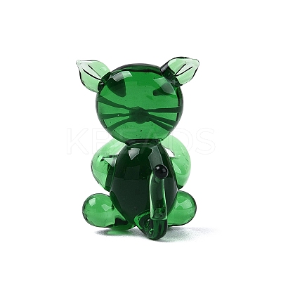 Handmade Lampwork Cat Figurine Display Decorations LAMP-N034-26D-1