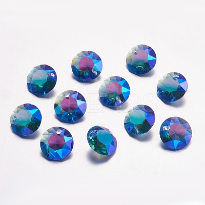 Faceted Glass Rhinestone Charms X-RGLA-F051-12mm-206PS-1