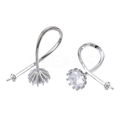 Brass Micro Pave Clear Cubic Zirconia Peg Bails Pendants KK-N216-353-1