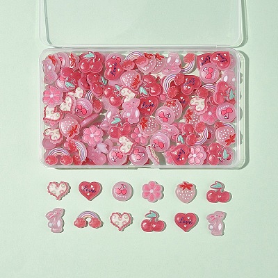 120Pcs 8 Style Plastic Enamel Cabochons KY-FS0001-38-1