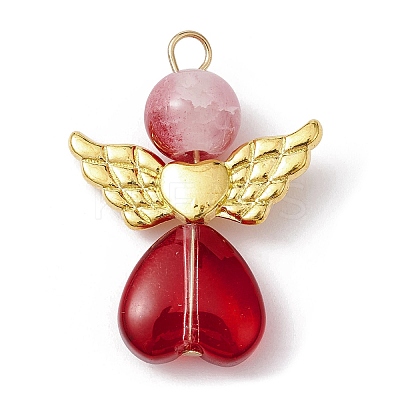 10Pcs 10 Color Glass Beaded Pendant PALLOY-JF02272-1