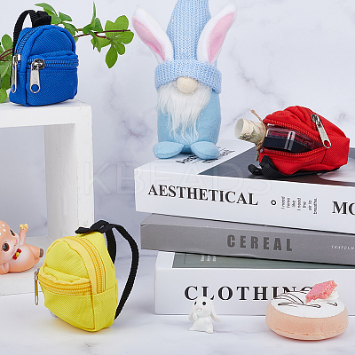 6Pcs 6 Colors Casual Mini Cloth Doll Backpack AJEW-GF0008-36A-1