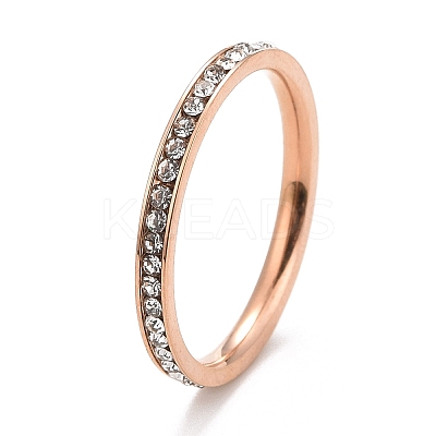 304 Stainless Steel Rhinestone Rings Set STAS-D178-02B-1