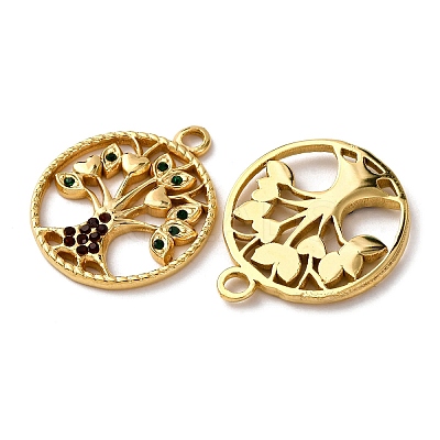 304 Stainless Steel Rhinestone Pendants STAS-L299-07G-1