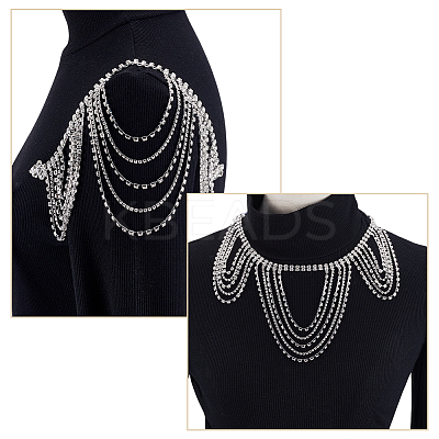 1Pc Polyester & Rhinestone Sexy Shoulder Bra Body Chain AJEW-WR0002-65-1