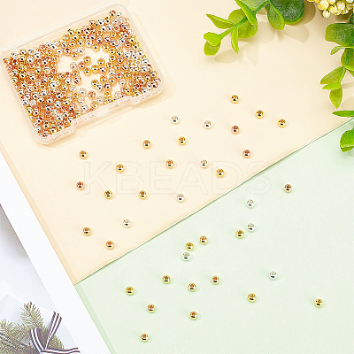 320Pcs 4 Style Brass Solid Beads KK-PH0009-18-1