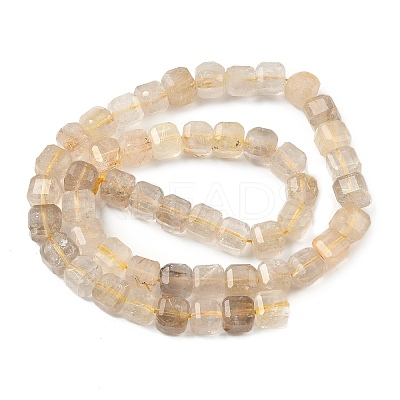 Natural Gold Rutilated Quartz Beads Strands G-C267-A03-1