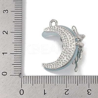Platinum Alloy Resin Rhinestone Glass Pendants FIND-U017-08P-02-1