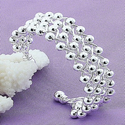 Brass Round Beaded Cuff Bangles for Women FS-WG6E9A6-01-1