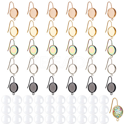 DIY Blank Dome 304 Stainless Steel Dangle Earrings Making Finding Kits DIY-AN0001-08-1