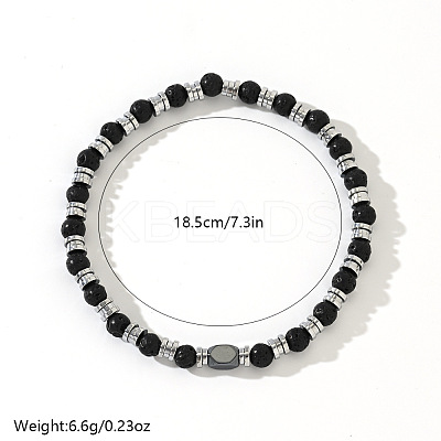 Bohemian Style Natural Lava Rock Beads Stretch Beads for Women Men CZ0038-1