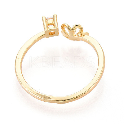 Flower Brass Micro Pave Cubic Zirconia Cup Peg Ring Settings KK-N274-15G-1