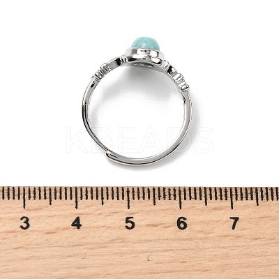 Natural Amazonite Finger Rings RJEW-A084-03P-06-1