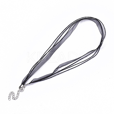 Waxed Cord and Organza Ribbon Necklace Making LS-X-NCOR-T002-332-1