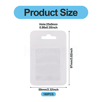 160Pcs Plastic Yin-yang Resealable Bags with Visible Window ABAG-TA0001-94C-1