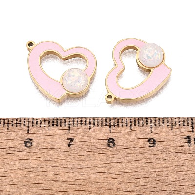 304 Stainless Steel Enamel Pendants STAS-Q111-01G-1