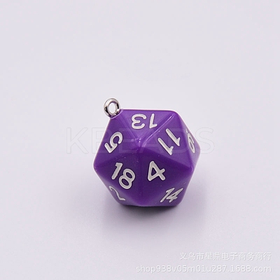Transparent Resin Polyhedral Dice Pendants FIND-TAC0005-21L-1