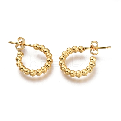 304 Stainless Steel Half Hoop Earrings EJEW-H100-11B-G-1