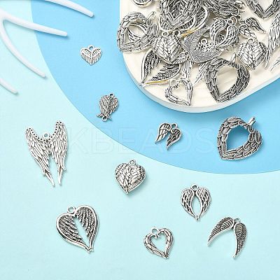 100Pcs 10 Styles Tibetan Style Alloy Charms TIBEP-CJ0002-42-1
