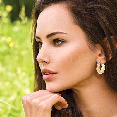 4Pairs 4 Colors Plastic & Resin C-shape Stud Earrings with 925 Sterling Silver Pins EJEW-AN0003-11-1