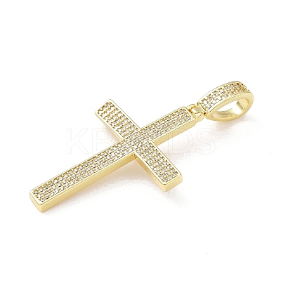 Brass Micro Pave Clear Cubic Zirconia Big Pendants KK-B141-19G-1