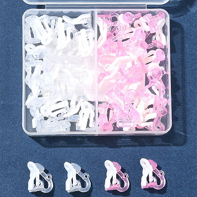 40Pcs 2 Colors Plastic Clip-on Earring Findings KY-FS0001-23-1