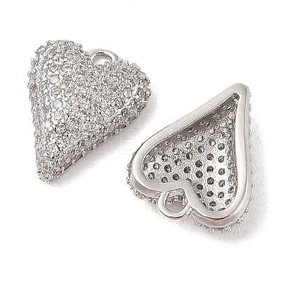 Brass Micro Pave Clear Cubic Zirconia Pendants KK-S388-01P-02-1