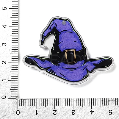 Halloween Theme Double Sided Printed Acrylic Big Pendants OACR-Z023-02I-1