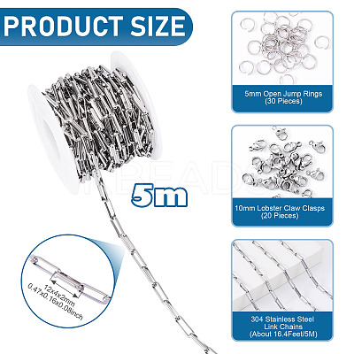 DIY 304 Stainless Steel Link Chains Bracelets/Necklaces Making Kits DIY-TA0012-41A-1