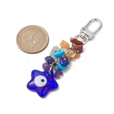 Blue Evil Eye Lampwork Pendant Decooration HJEW-JM01969-02-1