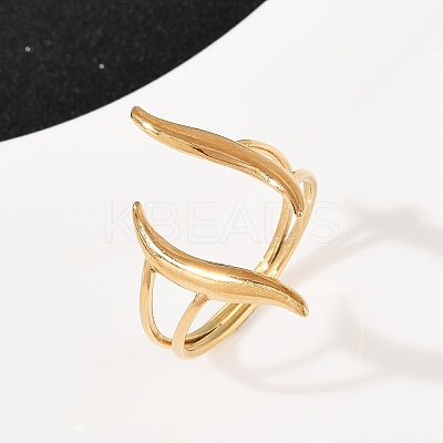 304 Stainless Steel Cuff Open Rings for Women RJEW-H255-01G-04-1