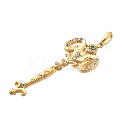 Brass Micro Pave Cubic Zirconia Big Pendants KK-B147-04G-03-1