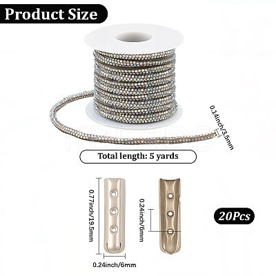 5 Yards Rhinestone Synthetic Rubber Cords OCOR-SP0001-33B-1