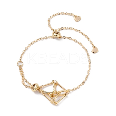 Adjustable Braided Brass Macrame Pouch Cable Chain Slider Bracelet Making BJEW-JB10285-01-1