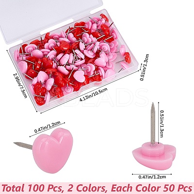 Heart Plastic Push Pin FIND-WH20003-88C-1