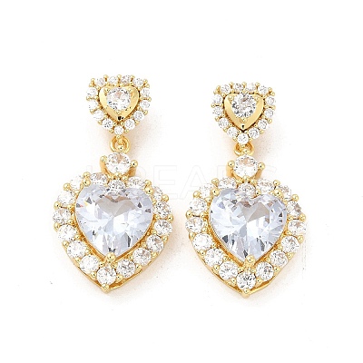 Brass Cubic Zirconia Pendants KK-H441-42D-G-1