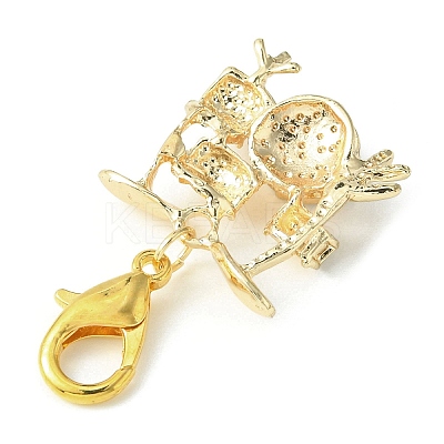 Musical Instrument & Note Alloy Rhinestone Pendants Decoraiton HJEW-JM01046-1