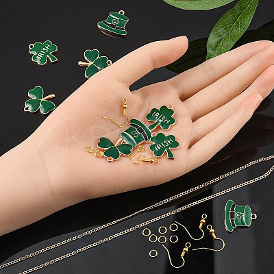 DIY Clover Pendant Jewelry Sets Making Kit DIY-YW0005-05G-1