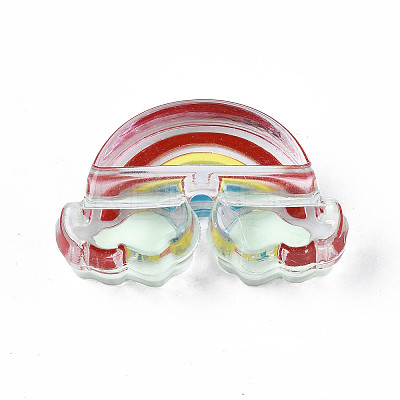 Transparent Acrylic Enamel Beads OACR-N130-026-01-1