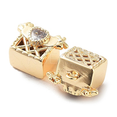 Rack Plating Brass Micro Pave Cubic Zirconia Pendants KK-K333-86G-1