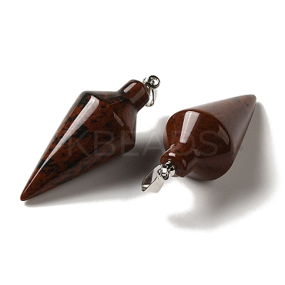 Natural Mahogany Obsidian Pendants G-Z055-02P-04-1