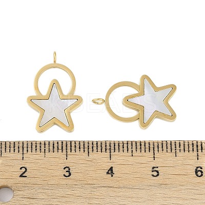 Natural Shell Pendants STAS-P366-15G-1