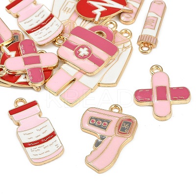 14Pcs 7 Styles Medical Theme  Alloy Enamel Pendants ENAM-FP0003-07-1