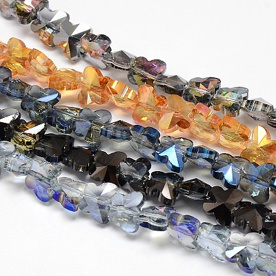 Electroplate Crystal Glass Butterfly Beads Strands EGLA-F041-A-1