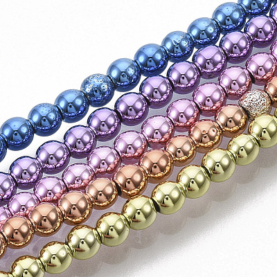 Electroplated Non-magnetic Synthetic Hematite Beads Strands G-S365-015E-1